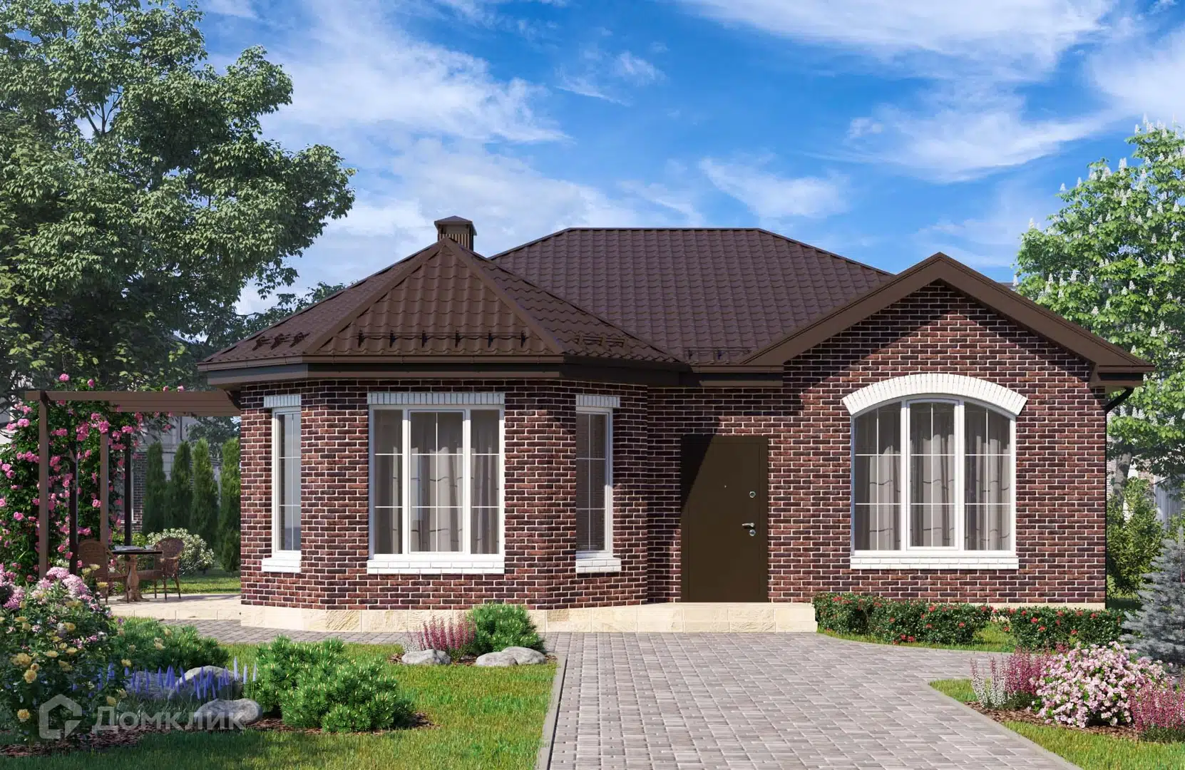 Проект дома «Проект №281» компании Новация из материала Керамические блоки площадью 90м² под ключ за 5916000₽ в Донецке | 1 этаж, 3 спальни, 1 санузел – Домклик