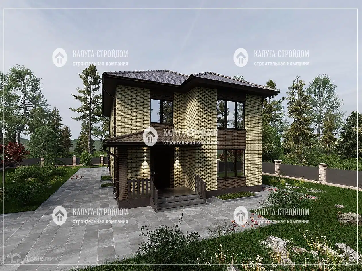 Проект дома «СП-25» компании КАЛУГА-СТРОЙДОМ из материала Газобетонные блоки площадью 150м² под ключ за 8400000₽ в Луганске | 2 этажа, 4 спальни, 2 санузла – Домклик