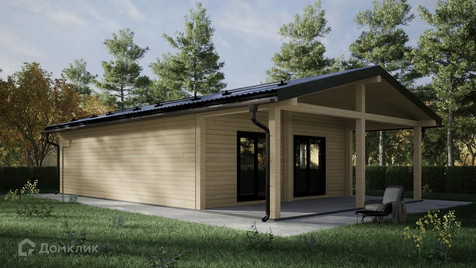 Проект дома «Классический 88» компании NORTH HOUSE из материала Каркасный дом площадью 88м² под ключ за 6700000₽ в Донецке | 1 этаж, 2 спальни, 2 санузла – Домклик