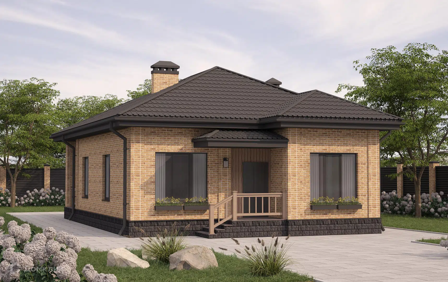 Проект дома «O-2» компании ИП Кузнецов Иван Иванович из материала Керамические блоки площадью 109м² под ключ за 5232000₽ в Донецке | 1 этаж, 3 спальни, 1 санузел – Домклик