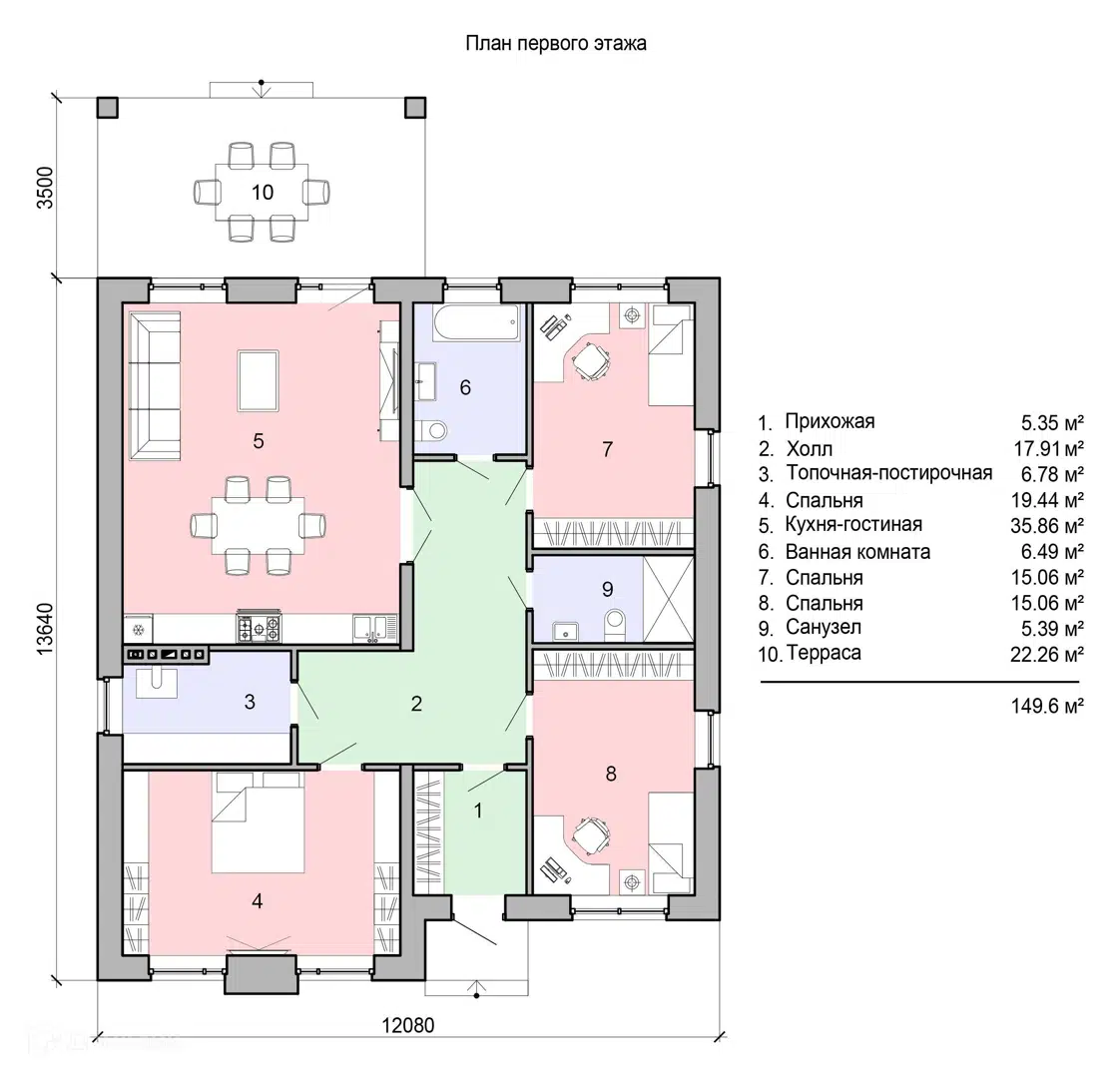 Планировка 1 этаж этажа