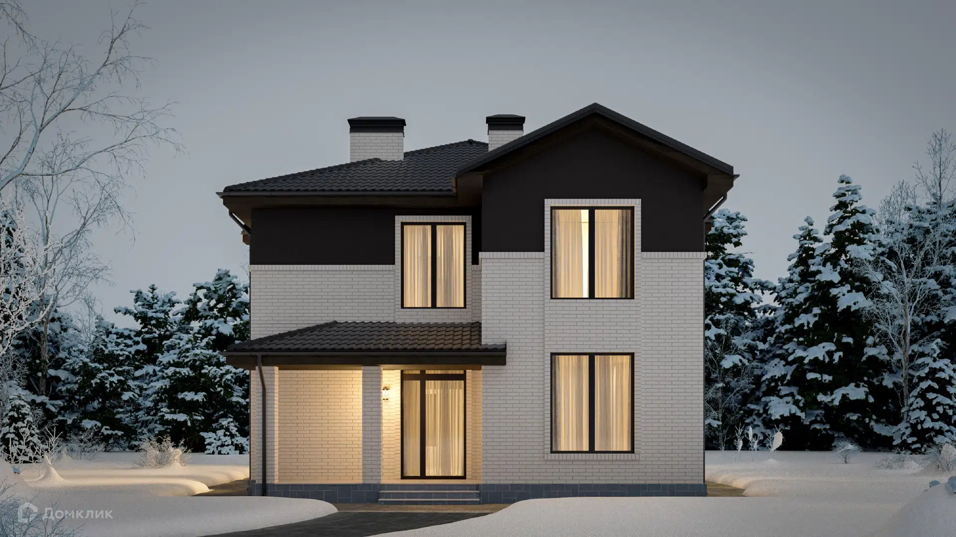 Проект дома «БРАИТ - 63» компании ООО СК «БРАИТ ГРУПП» из материала Кирпич площадью 199м² под ключ за 10242000₽ в Донецке | 2 этажа, 4 спальни, 2 санузла – Домклик