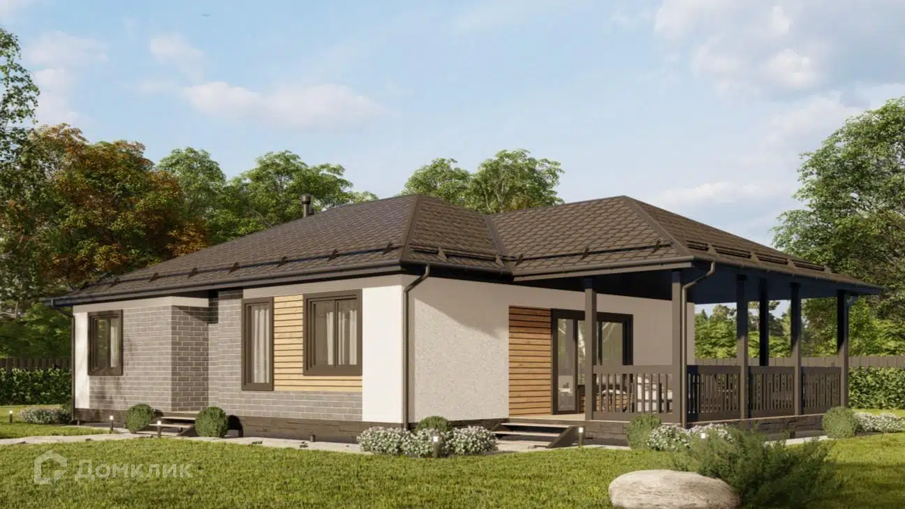 Проект дома «Каркасный дом №28» компании СК Тесляр из материала Каркасный дом площадью 137м² под ключ за 3507700₽ в Донецке | 1 этаж, 3 спальни, 1 санузел – Домклик