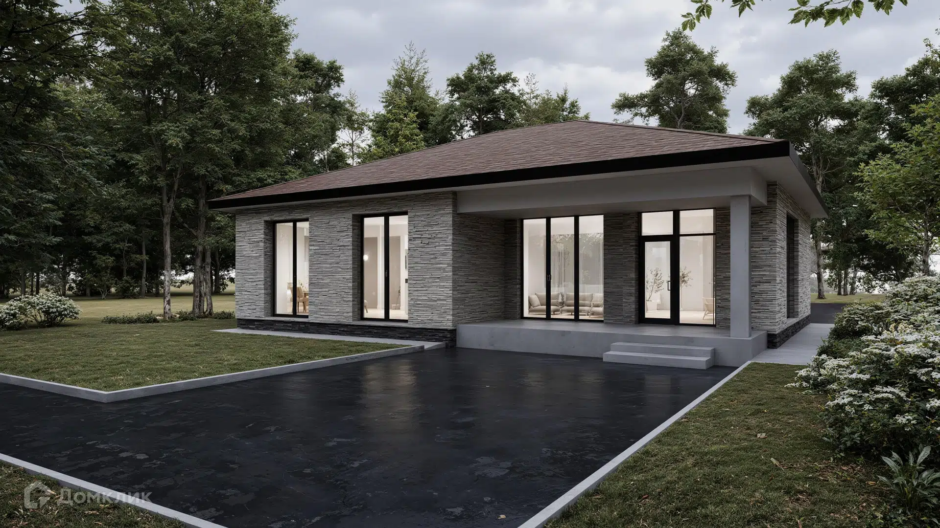 Проект дома «Загородный дом - 139» компании ООО «Мастер Билл Сахалин 2020» из материала Газобетонные блоки площадью 123.18м² под ключ за 11600000₽ в Донецке | 1 этаж, 3 спальни, 3 санузла – Домклик