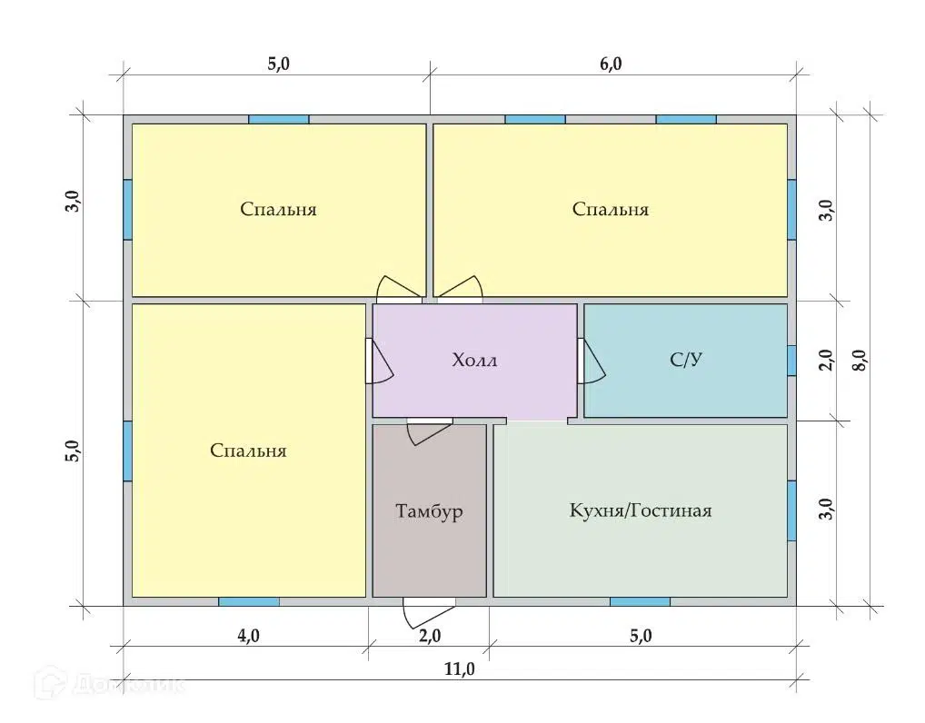 Планировка 1 этажа