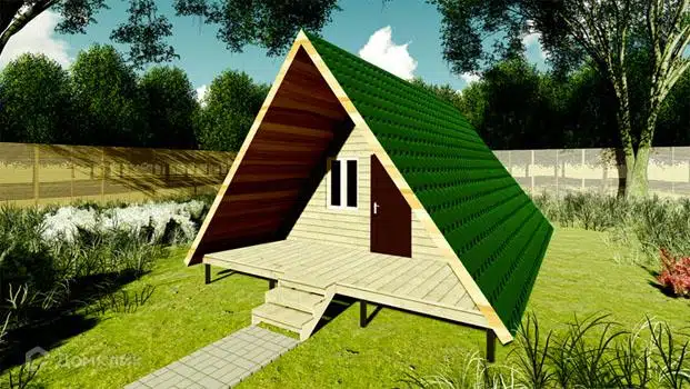 Проект дома «Проект №35» компании Земле-Строй из материала Каркасный дом площадью 48м² под ключ за 1235000₽ в Луганске | 1 этаж, 2 спальни, 1 санузел – Домклик