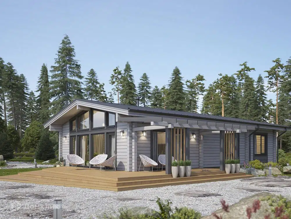 Проект дома «Timber 123» компании GREEN HOUSE | Дома под ключ из материала Профилированный брус площадью 123м² под ключ за 7310000₽ в Донецке | 1 этаж, 3 спальни, 1 санузел – Домклик