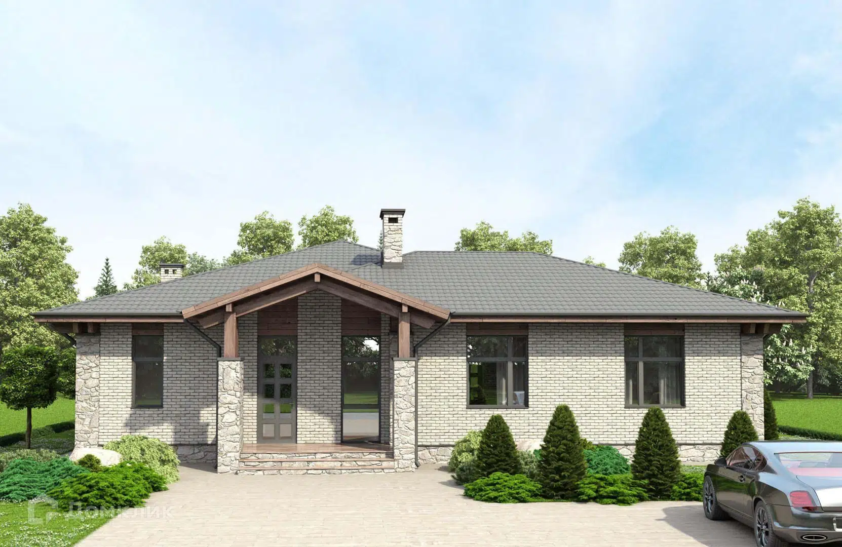 Проект дома «Проект №143» компании Новация из материала Керамические блоки площадью 177м² под ключ за 9840000₽ в Донецке | 1 этаж, 4 спальни, 3 санузла – Домклик