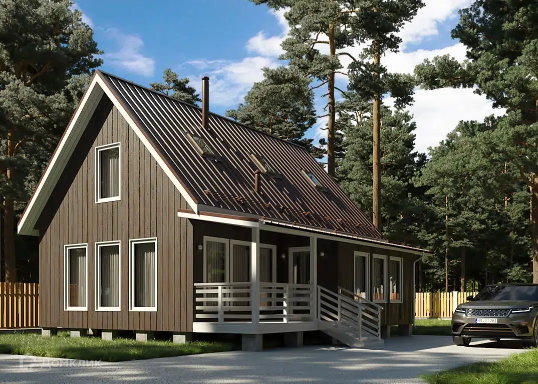 Проект дома «Джуна» компании Вигвам.ру из материала Газобетонные блоки площадью 94.7м² под ключ за 4947541₽ в Донецке | 2 этажа, 3 спальни, 1 санузел – Домклик