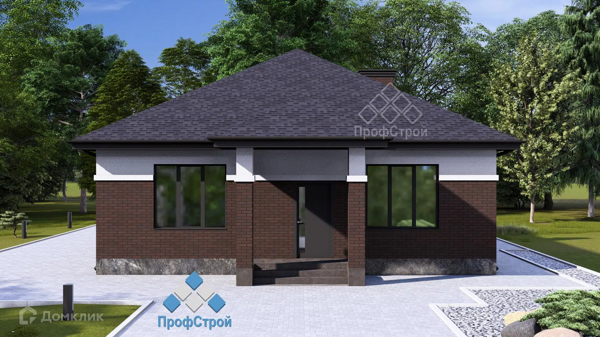 Проект дома «Европа» компании ! ПрофСтрой ! из материала Газобетонные блоки площадью 110.36м² под ключ за 5600000₽ в Донецке | 1 этаж, 3 спальни, 2 санузла – Домклик