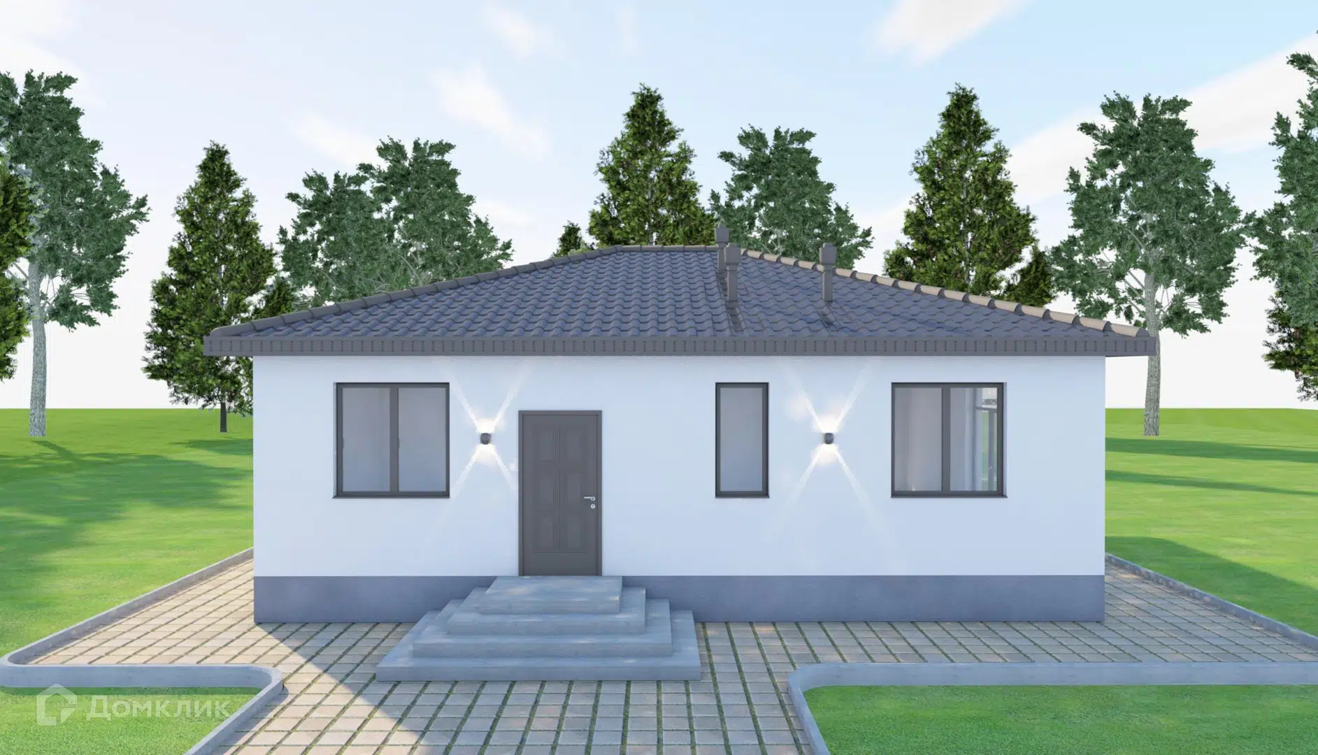 Проект дома «СФ 86Т» компании ООО «НОВОПАШИН» из материала Газобетонные блоки площадью 86м² под ключ за 5570000₽ в Донецке | 1 этаж, 3 спальни, 2 санузла – Домклик