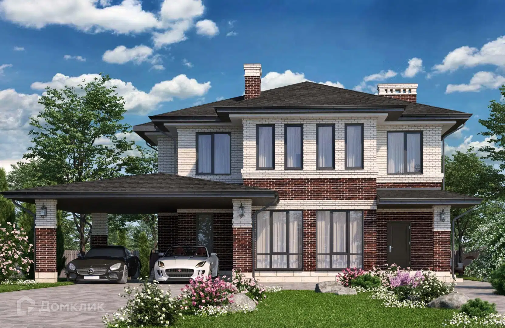 Проект дома «Проект №197-1» компании Новация из материала Газобетонные блоки площадью 188м² под ключ за 12000000₽ в Донецке | 2 этажа, 4 спальни, 3 санузла – Домклик