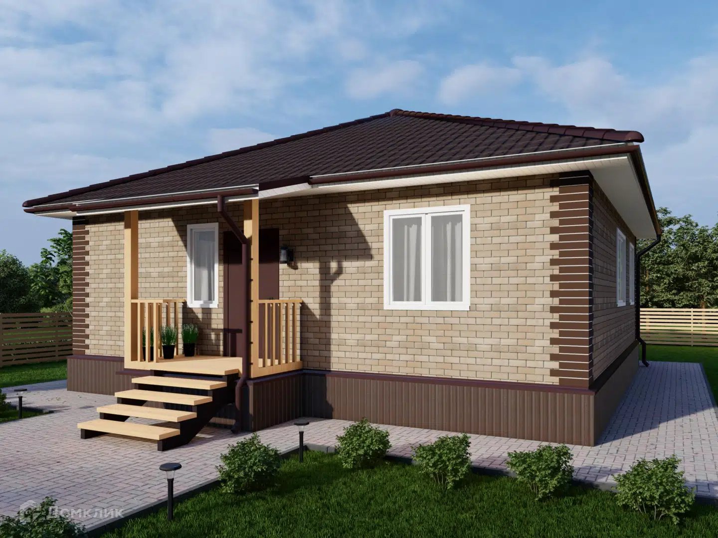 Проект дома «Проект "10х10"» компании Альфа SIP из материала SIP-панели площадью 100м² под ключ за 3042277₽ в Донецке | 1 этаж, 3 спальни, 1 санузел – Домклик