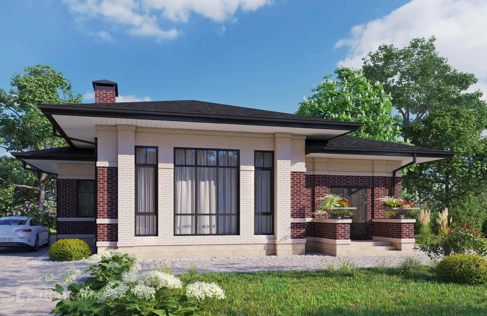 Проект дома «Проект №73-3» компании Новация из материала Керамические блоки площадью 126м² под ключ за 7605000₽ в Донецке | 1 этаж, 2 спальни, 1 санузел – Домклик