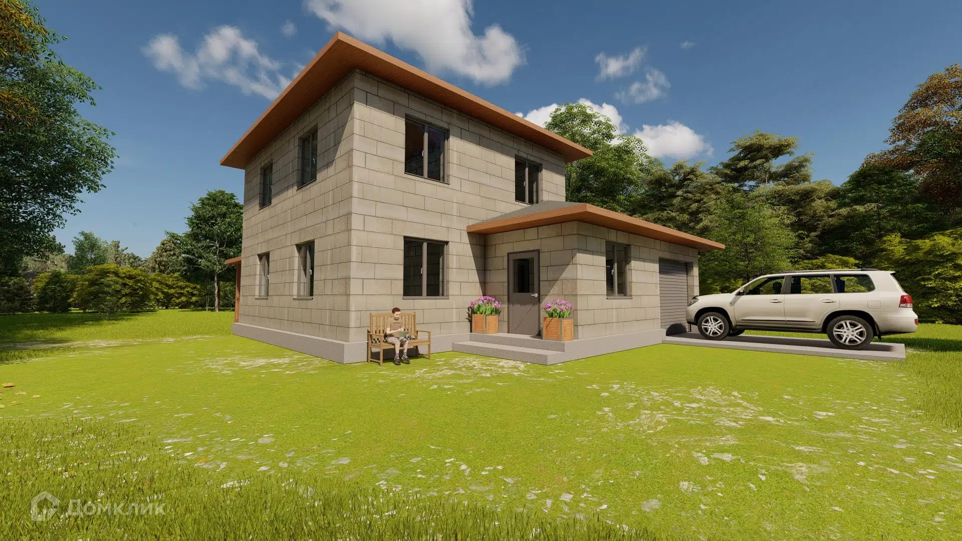 Проект дома «Светлый» компании ООО «БурИнвест» из материала Газобетонные блоки площадью 175м² под ключ за 9340000₽ в Донецке | 2 этажа, 2 спальни, 2 санузла – Домклик