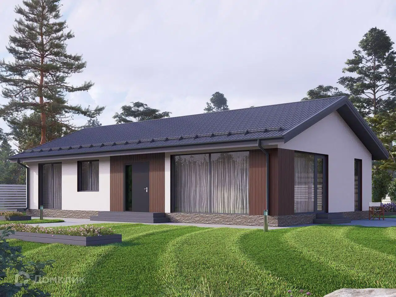 Проект дома «ДОМ МЕЧТЫ 12» компании ДОМ МЕЧТЫ из материала Газобетонные блоки площадью 112м² под ключ за 6900000₽ в Луганске | 1 этаж, 3 спальни, 2 санузла – Домклик