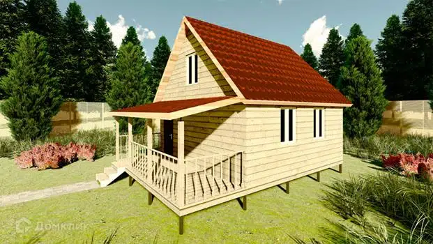 Проект дома «Проект №26» компании Земле-Строй из материала Брус естественной влажности площадью 48м² под ключ за 1540000₽ в Луганске | 2 этажа, 3 спальни, 1 санузел – Домклик