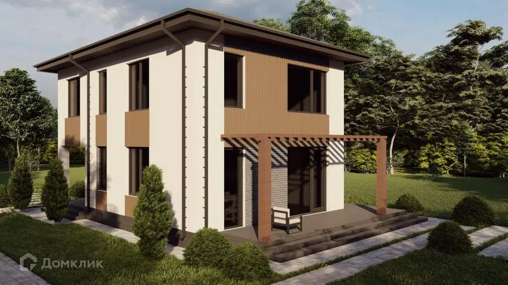 Проект дома «Б-125» компании СК «Основание» из материала Газобетонные блоки площадью 125м² под ключ за 6875000₽ в Донецке | 2 этажа, 3 спальни, 2 санузла – Домклик