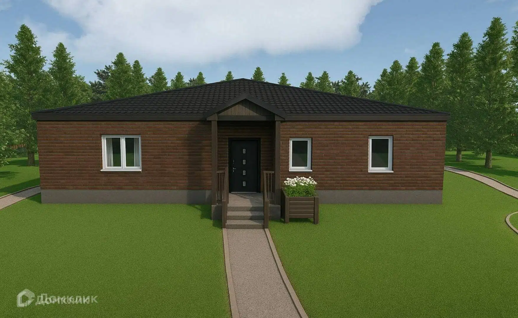 Проект дома «НО 152» компании ИП Друшлякова Наталья Павловна из материала Газосиликатные блоки площадью 131.8м² под ключ за 11403000₽ в Донецке | 1 этаж, 4 спальни, 2 санузла – Домклик