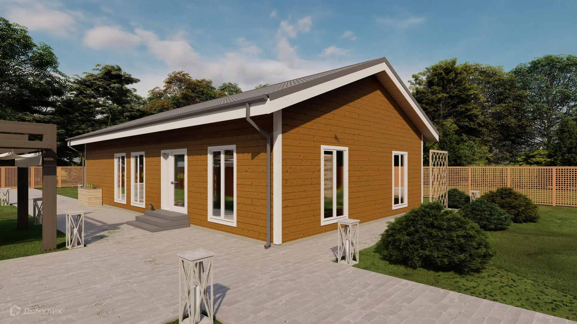 Проект дома «Резонанс» компании РКД из материала Каркасный дом площадью 135м² под ключ за 4630000₽ в Донецке | 1 этаж, 3 спальни, 2 санузла – Домклик