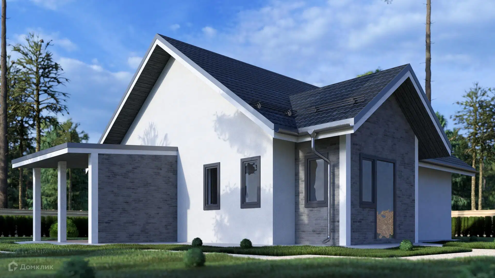 Проект дома «Соловушка 88» компании Красивые Дома Приморья из материала Газобетонные блоки площадью 106м² под ключ за 7318124₽ в Донецке | 1 этаж, 3 спальни, 1 санузел – Домклик