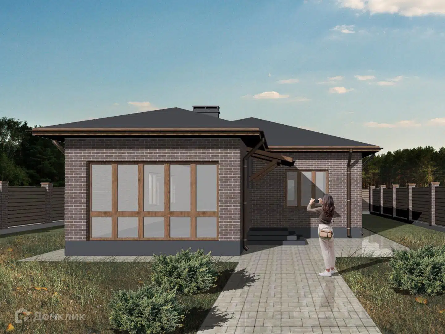 Проект дома «АС-111» компании Индивидуальный предприниматель Колтаков Евгений Викторович из материала Газобетонные блоки площадью 111м² под ключ за 6990000₽ в Донецке | 1 этаж, 2 спальни, 1 санузел – Домклик