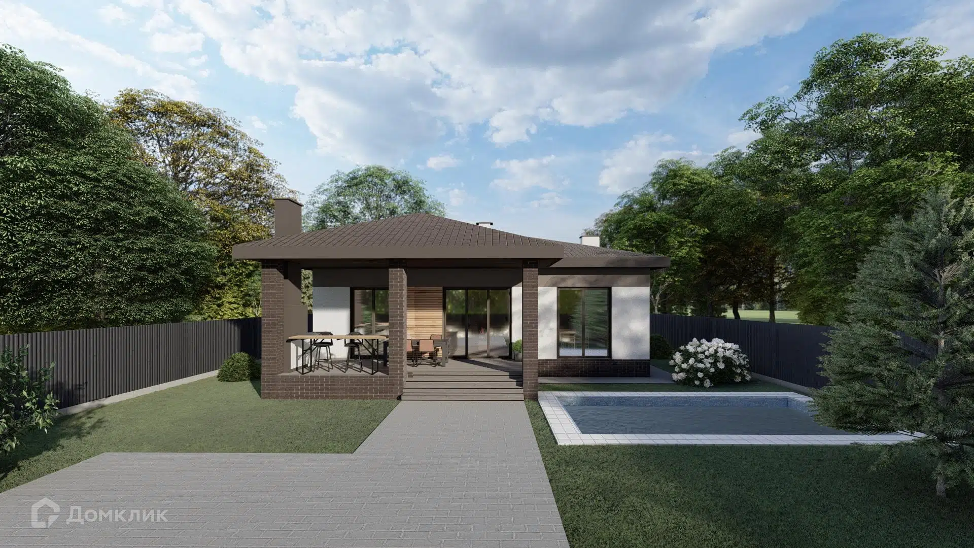 Проект дома «Эталон_113» компании эталонстройдом из материала Керамические блоки площадью 113м² под ключ за 7560000₽ в Луганске | 1 этаж, 3 спальни, 2 санузла – Домклик