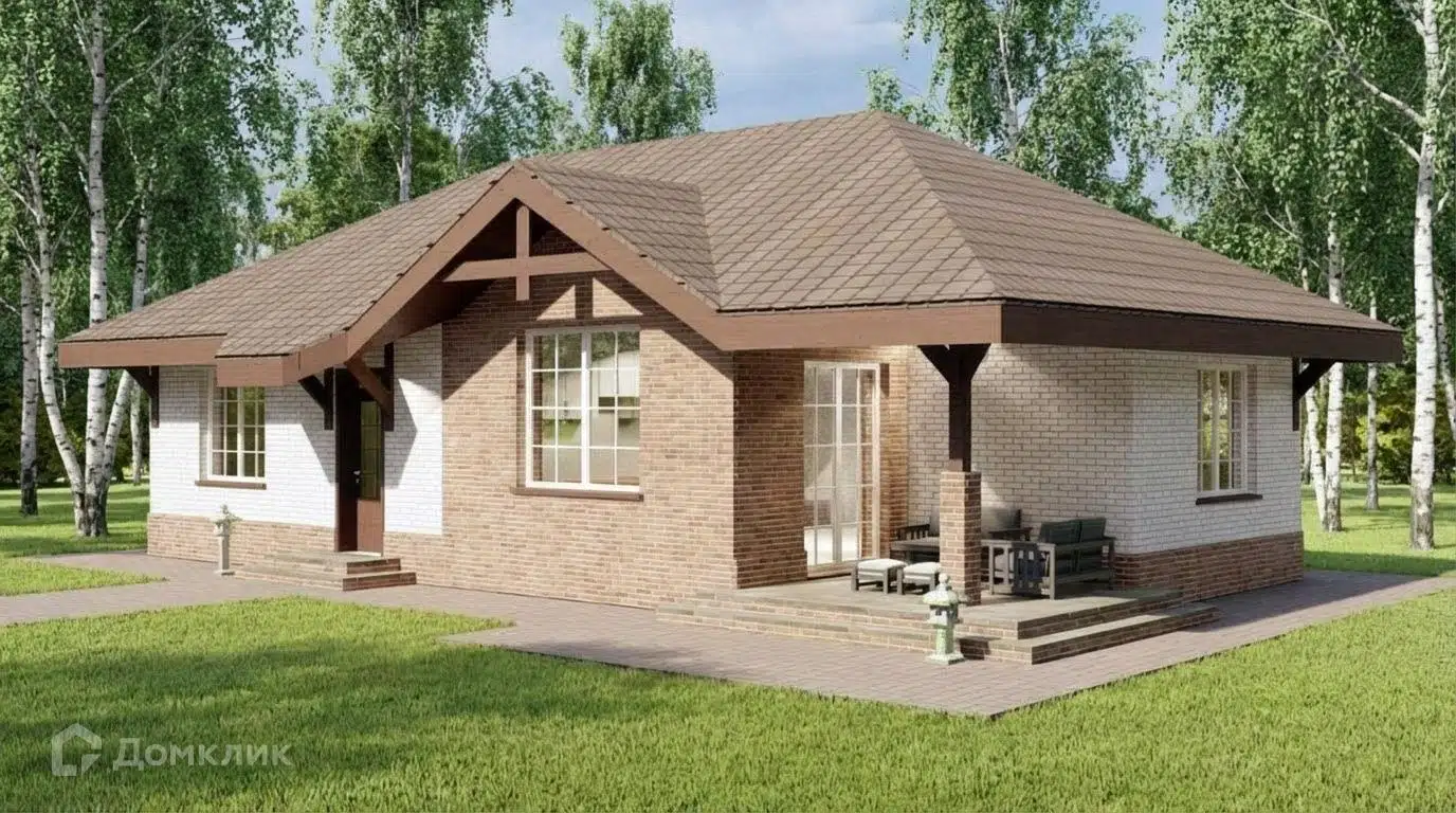 Проект дома «А-2» компании ИП Лосев Олег Петрович из материала Кирпич площадью 85м² под ключ за 6000000₽ в Донецке | 1 этаж, 3 спальни, 2 санузла – Домклик