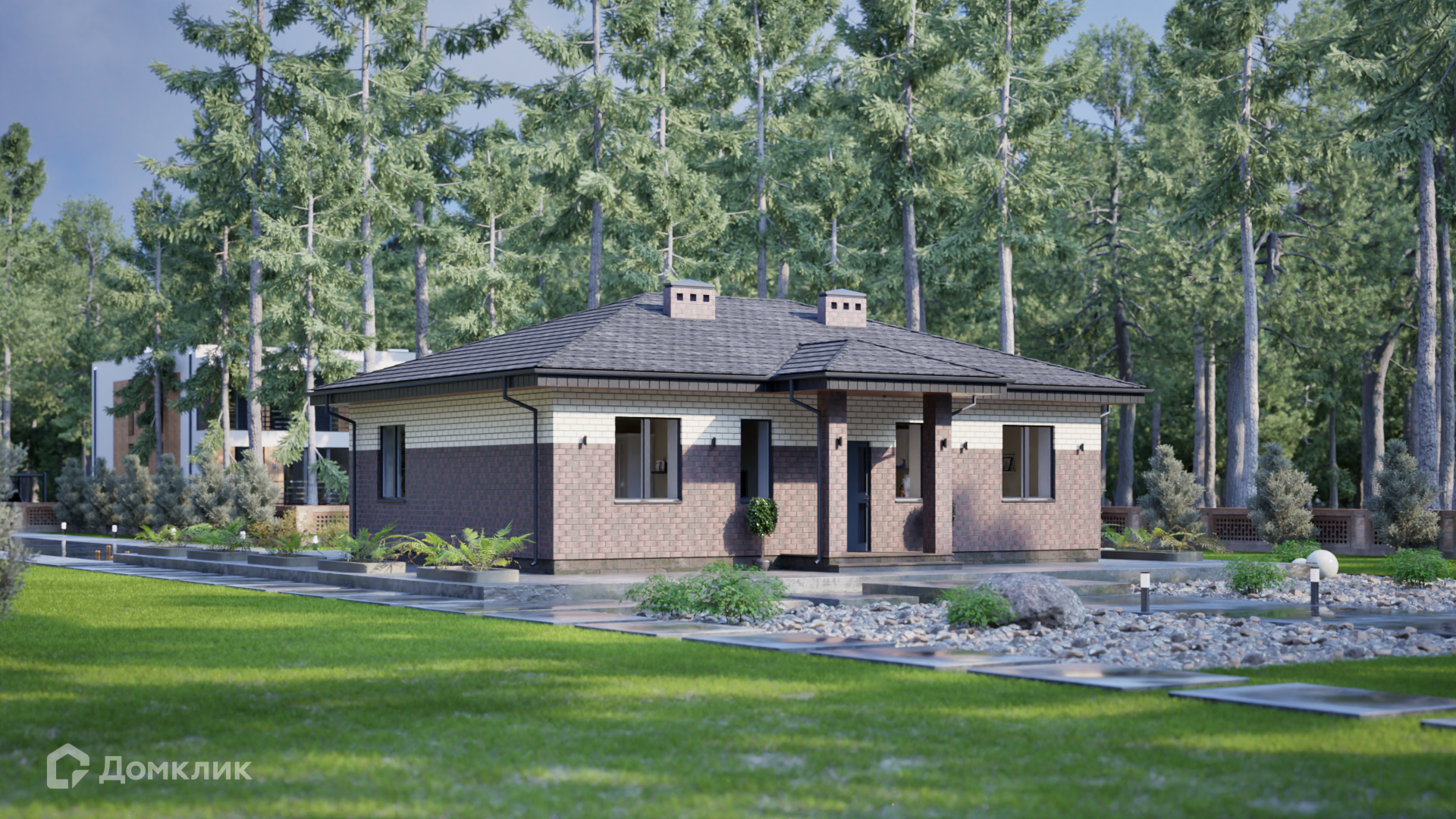 Проект дома «Брайтон» компании ООО ПОЛЕЗНЫЕ МЕТРЫ из материала Газобетонные блоки площадью 92м² под ключ за 5700000₽ в Донецке | 1 этаж, 3 спальни, 1 санузел – Домклик