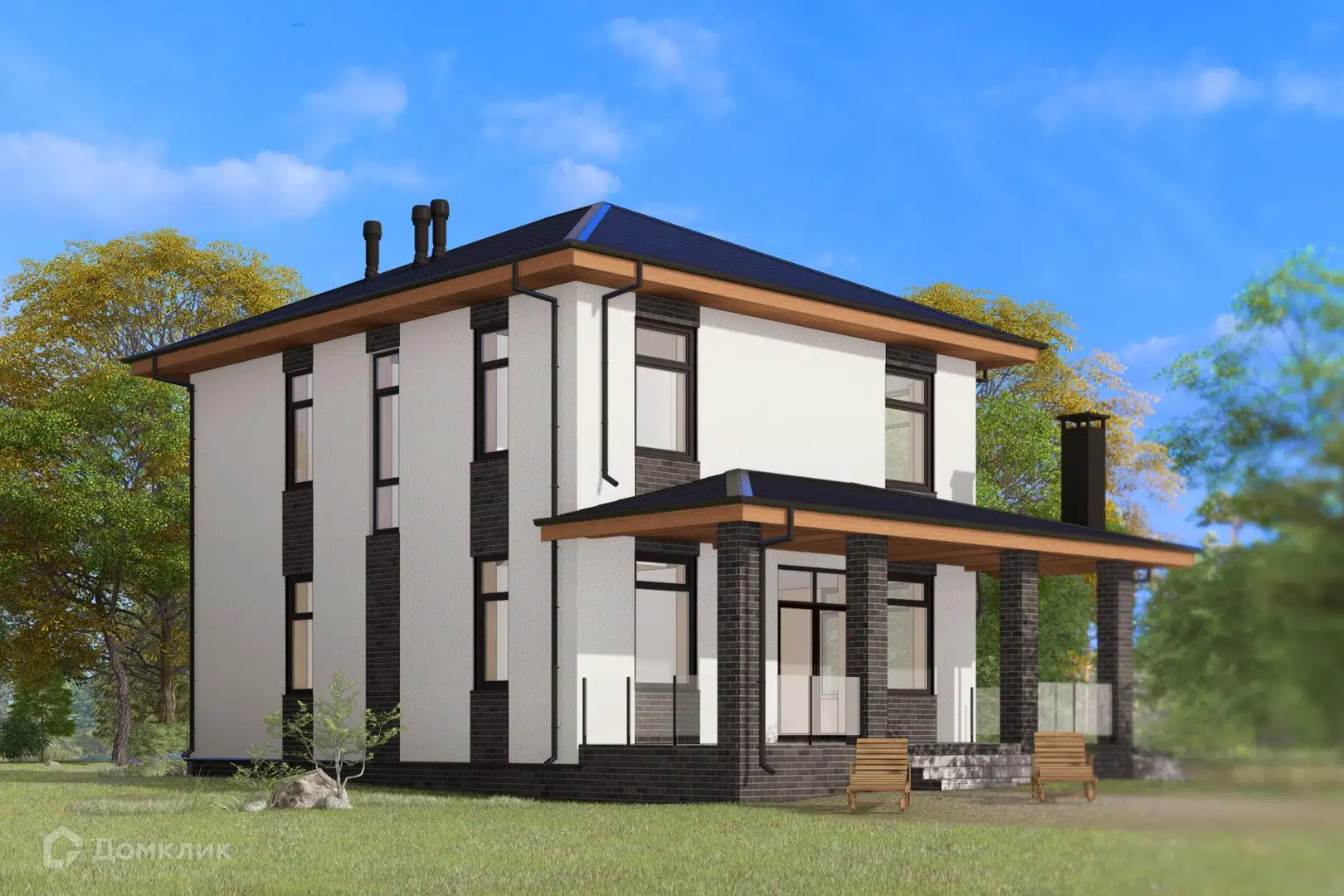 Проект дома «Эльбасан» компании ИНТЕЛ ГРУПП из материала Газобетонные блоки площадью 178.6м² под ключ за 7990000₽ в Донецке | 2 этажа, 4 спальни, 2 санузла – Домклик