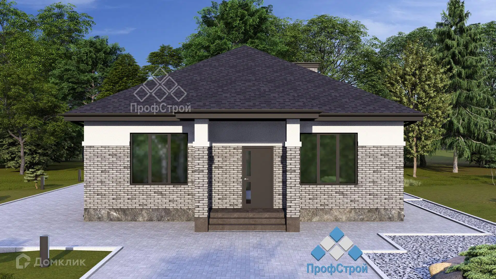 Проект дома «Проксима Центавра» компании ! ПрофСтрой ! из материала Газобетонные блоки площадью 125.53м² под ключ за 5670000₽ в Донецке | 1 этаж, 4 спальни, 2 санузла – Домклик