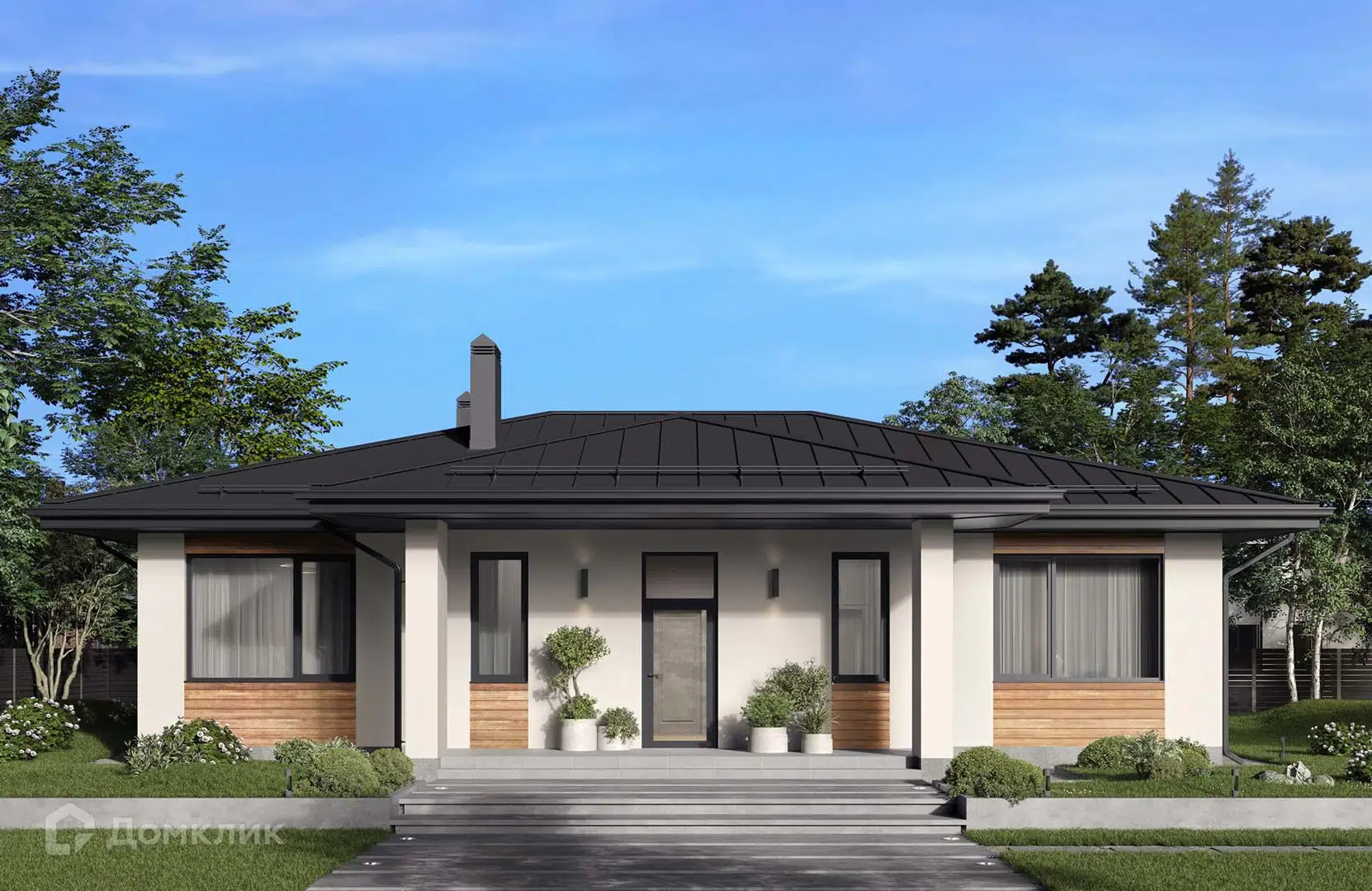 Проект дома «Проект №429» компании Новация из материала Газобетонные блоки площадью 129м² под ключ за 10350000₽ в Донецке | 1 этаж, 4 спальни, 2 санузла – Домклик