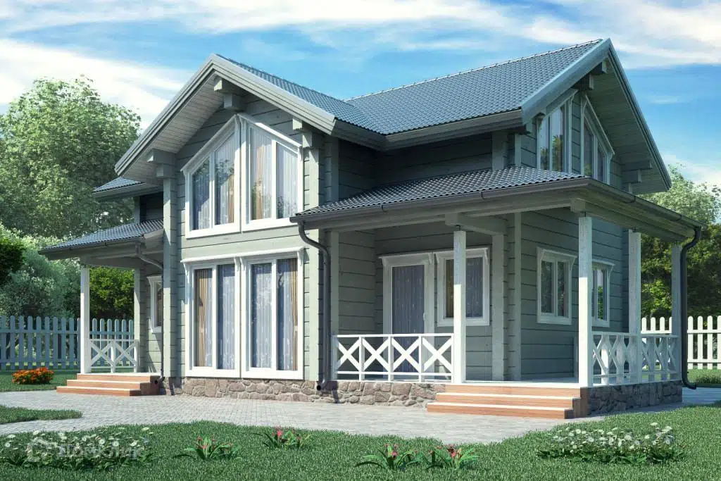 Проект дома «Проект №ВЗ-375 Альпика» компании СК «Вологодское Зодчество» из материала Клееный брус площадью 120м² под ключ за 5970000₽ в Донецке | 2 этажа, 4 спальни, 2 санузла – Домклик