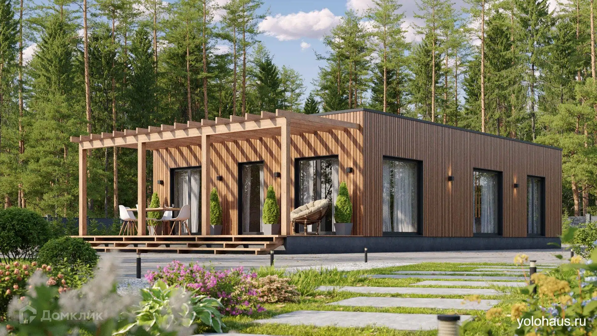 Проект дома «СИП С112» компании ЙОЛО ХАУС из материала SIP-панели площадью 100м² под ключ за 4350000₽ в Донецке | 1 этаж, 3 спальни, 1 санузел – Домклик
