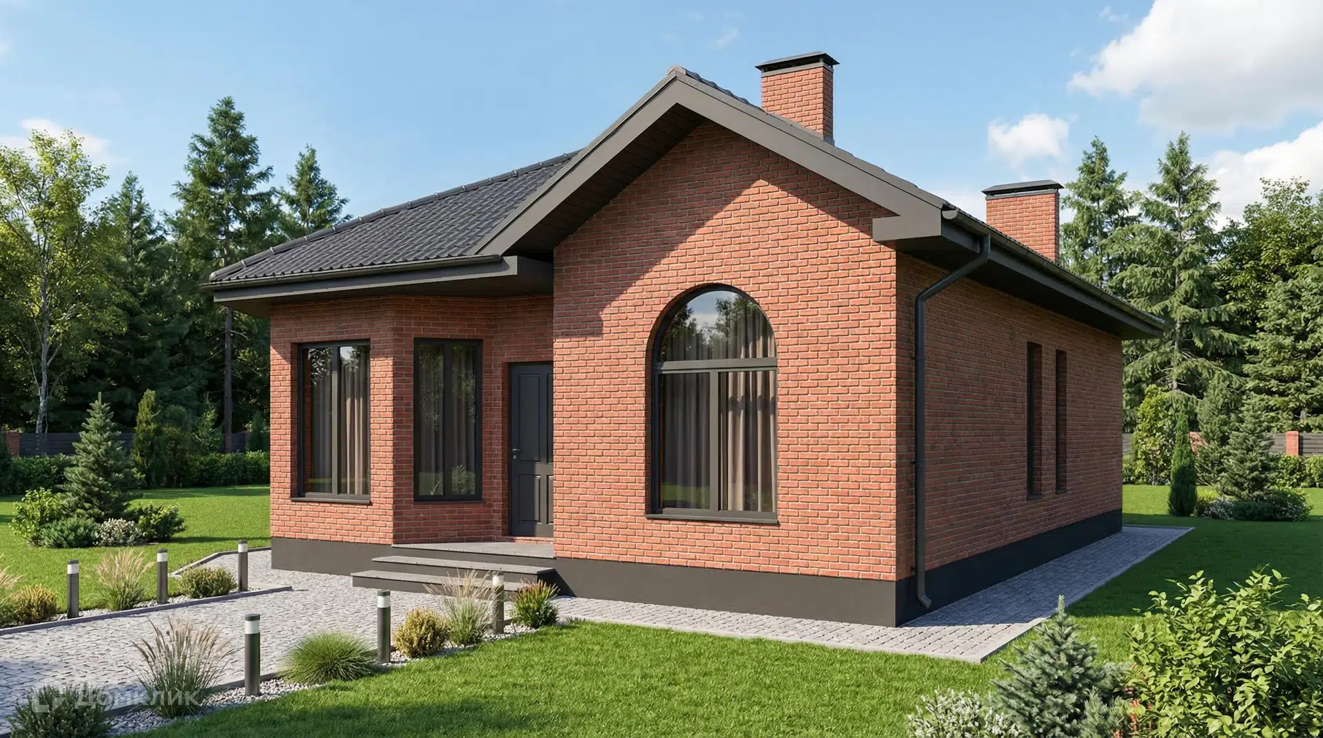 Проект дома «Октябрьский2» компании CвойДом-КРД.РФ из материала Газобетонные блоки площадью 83м² под ключ за 5290000₽ в Луганске | 1 этаж, 3 спальни, 1 санузел – Домклик