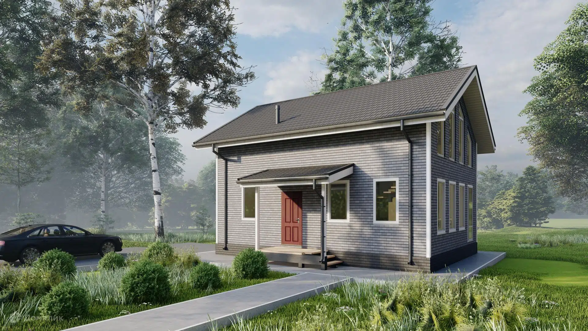 Проект дома «Аллегро» компании ИНТЕЛ ГРУПП из материала Каркасный дом площадью 135.4м² под ключ за 4990000₽ в Донецке | 2 этажа, 4 спальни, 2 санузла – Домклик