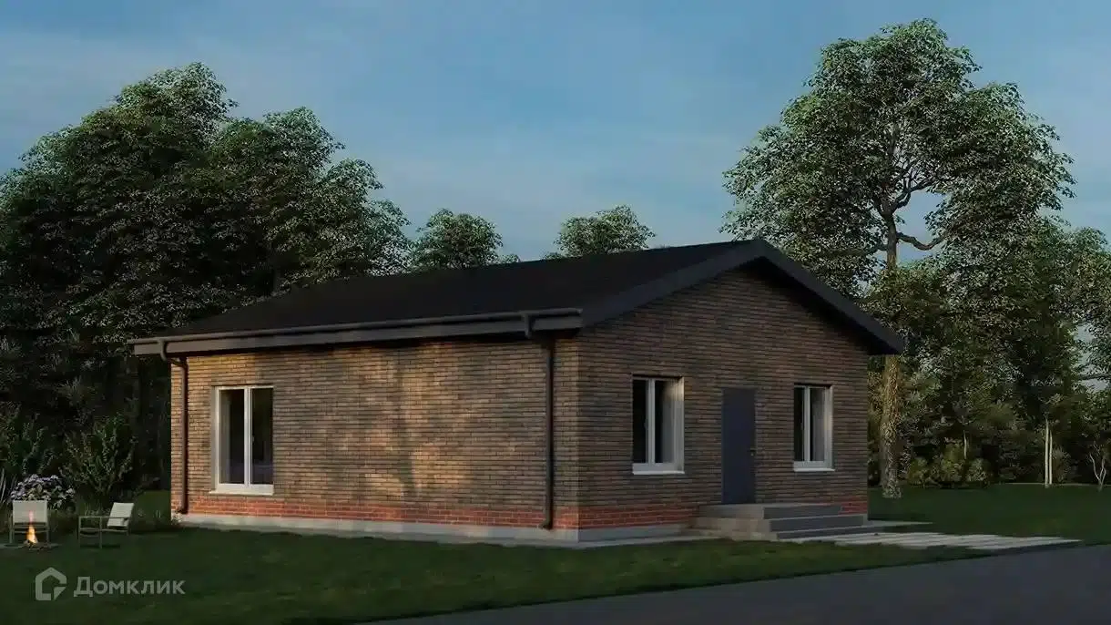 Проект дома «Дом в современном стиле» компании ООО «ЕРОСН» из материала Кирпич площадью 81м² под ключ за 4455000₽ в Луганске | 1 этаж, 2 спальни, 1 санузел – Домклик