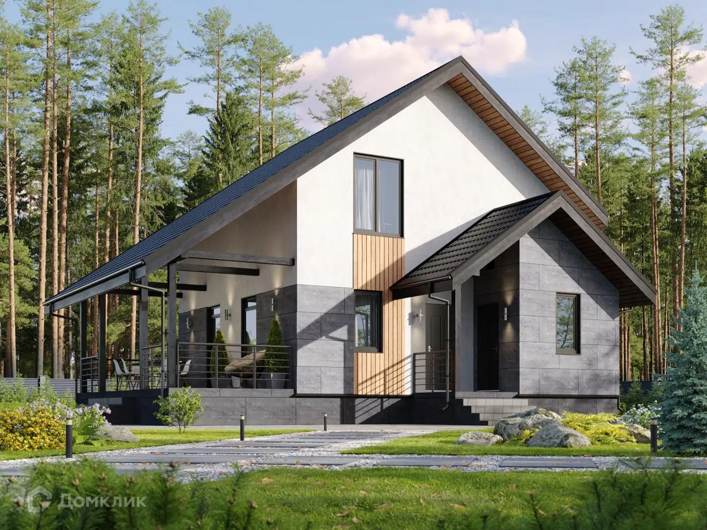 Проект дома «Фримонт» компании ИНТЕЛ ГРУПП из материала Газобетонные блоки площадью 121м² под ключ за 5790000₽ в Луганске | 2 этажа, 4 спальни, 2 санузла – Домклик