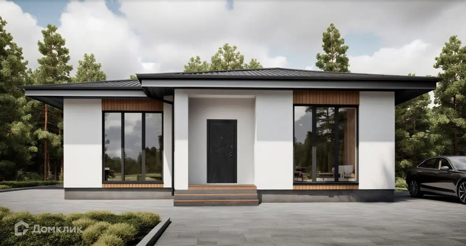 Проект дома «Париж» компании СК «ДОМ МЕЧТЫ» из материала Газосиликатные блоки площадью 107м² под ключ за 7100000₽ в Донецке | 1 этаж, 3 спальни, 2 санузла – Домклик