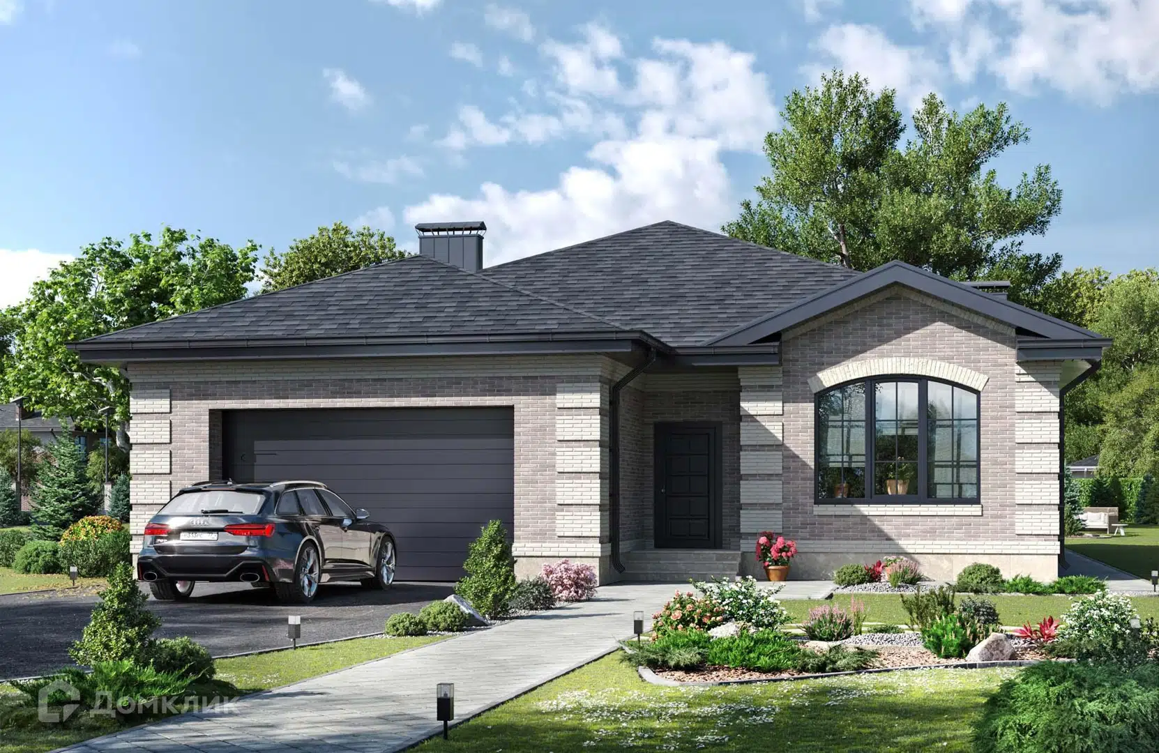 Проект дома «Проект №312» компании Новация из материала Газобетонные блоки площадью 162м² под ключ за 9976000₽ в Донецке | 1 этаж, 3 спальни, 2 санузла – Домклик