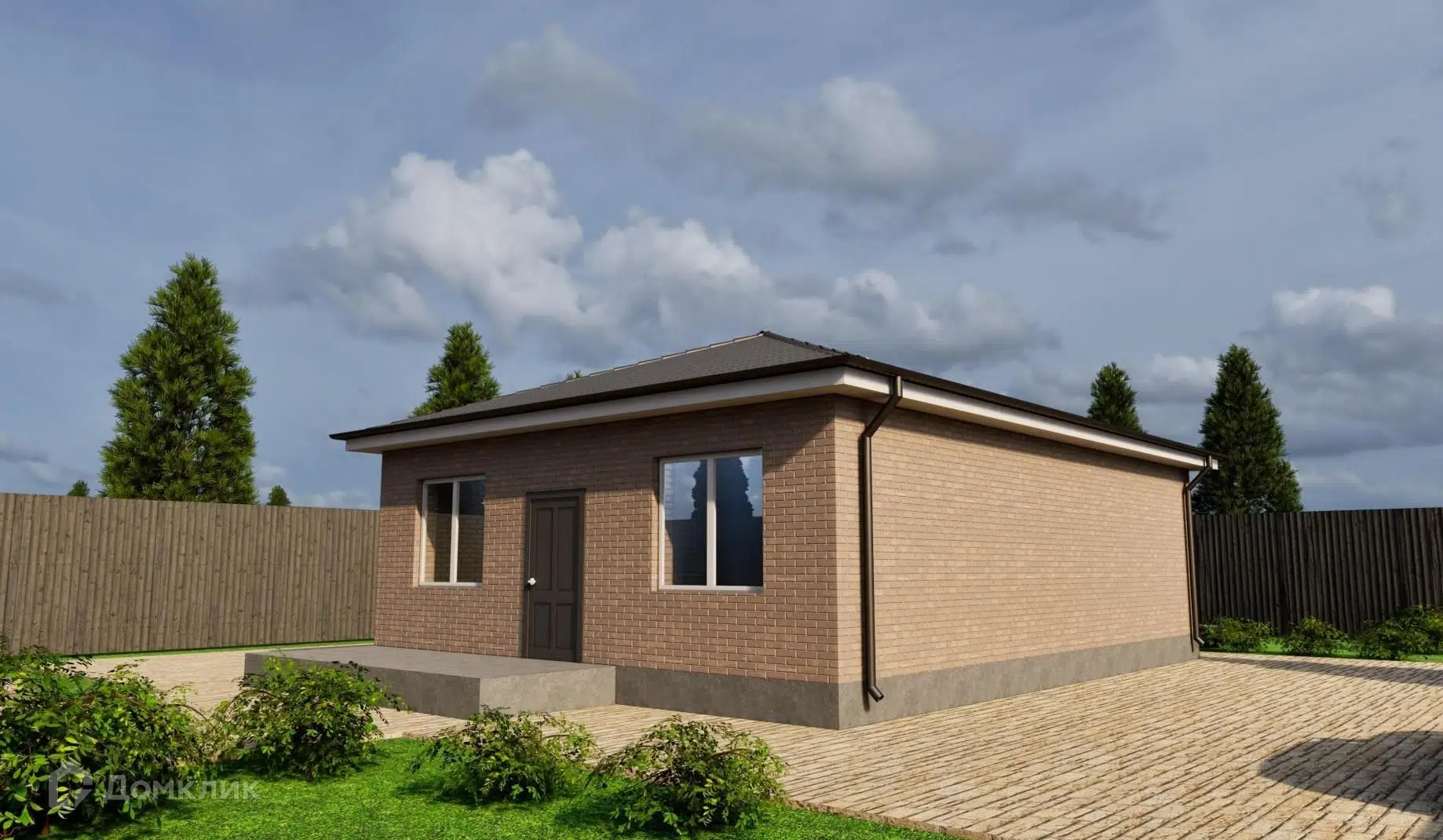 Проект дома «Арктур» компании ДонЕвроСтрой из материала Газобетонные блоки площадью 80м² под ключ за 4560000₽ в Донецке | 1 этаж, 3 спальни, 1 санузел – Домклик