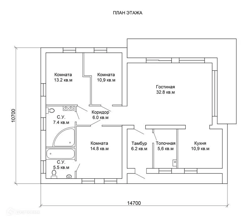 Планировка 1 этажа