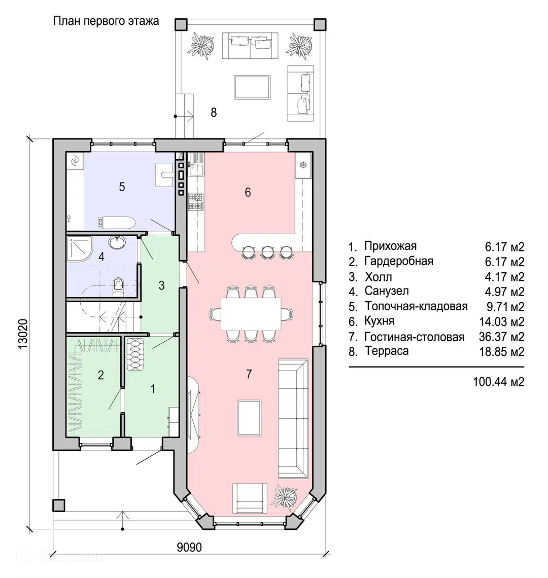 Планировка 1 этаж этажа