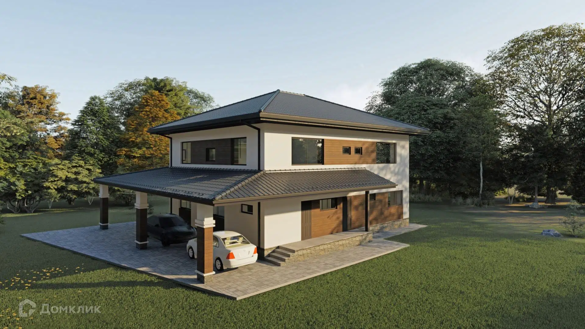 Проект дома «КС-17» компании Красный слон из материала Газобетонные блоки площадью 244.1м² под ключ за 12900000₽ в Донецке | 2 этажа, 4 спальни, 3 санузла – Домклик