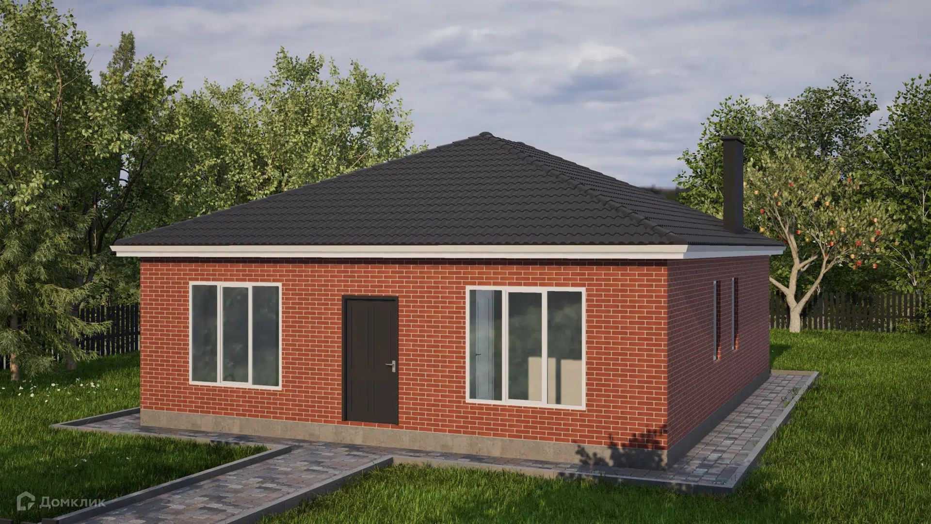 Проект дома «Проект - 37511» компании ИП Петрова В.В. из материала Кирпич площадью 99м² под ключ за 4979000₽ в Донецке | 1 этаж, 3 спальни, 2 санузла – Домклик