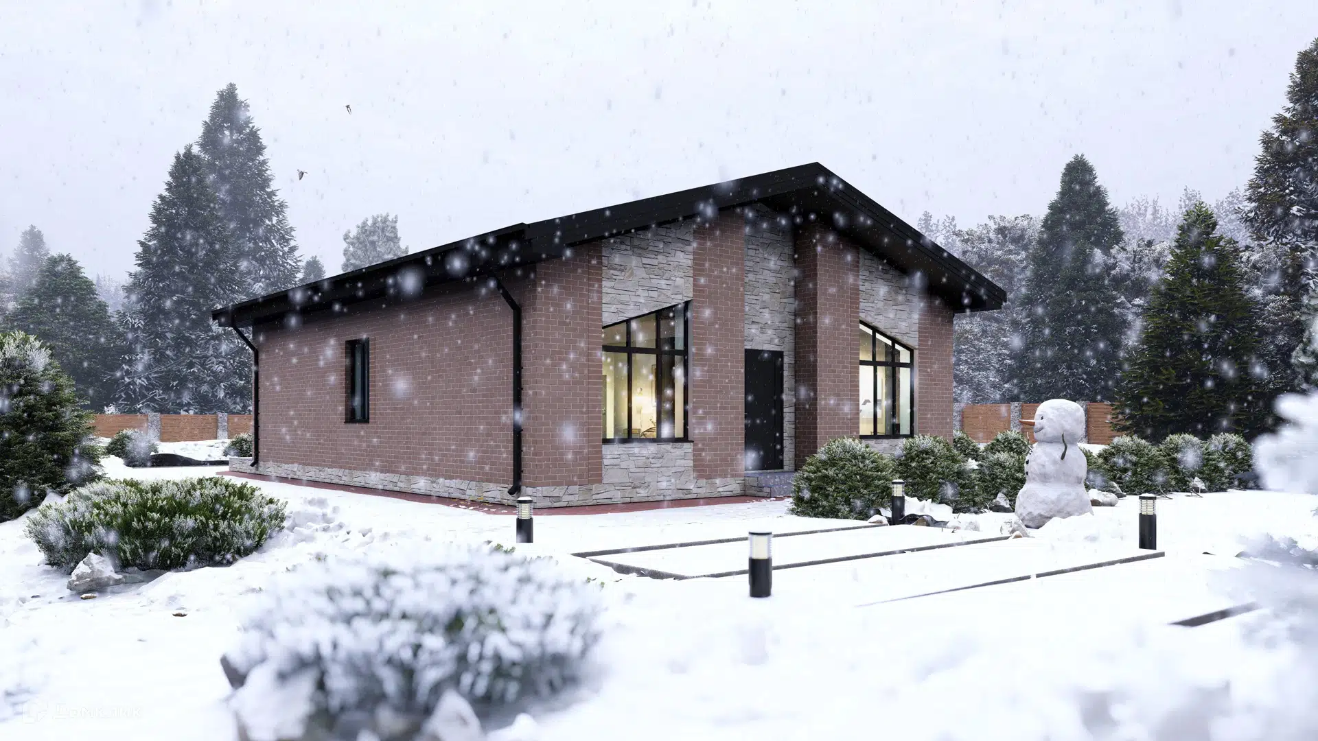 Проект дома «Стиль жизни 2, 100.1 (98.5)» компании СК НА ВЕКА из материала Газобетонные блоки площадью 98.45м² под ключ за 5600000₽ в Донецке | 1 этаж, 3 спальни, 2 санузла – Домклик