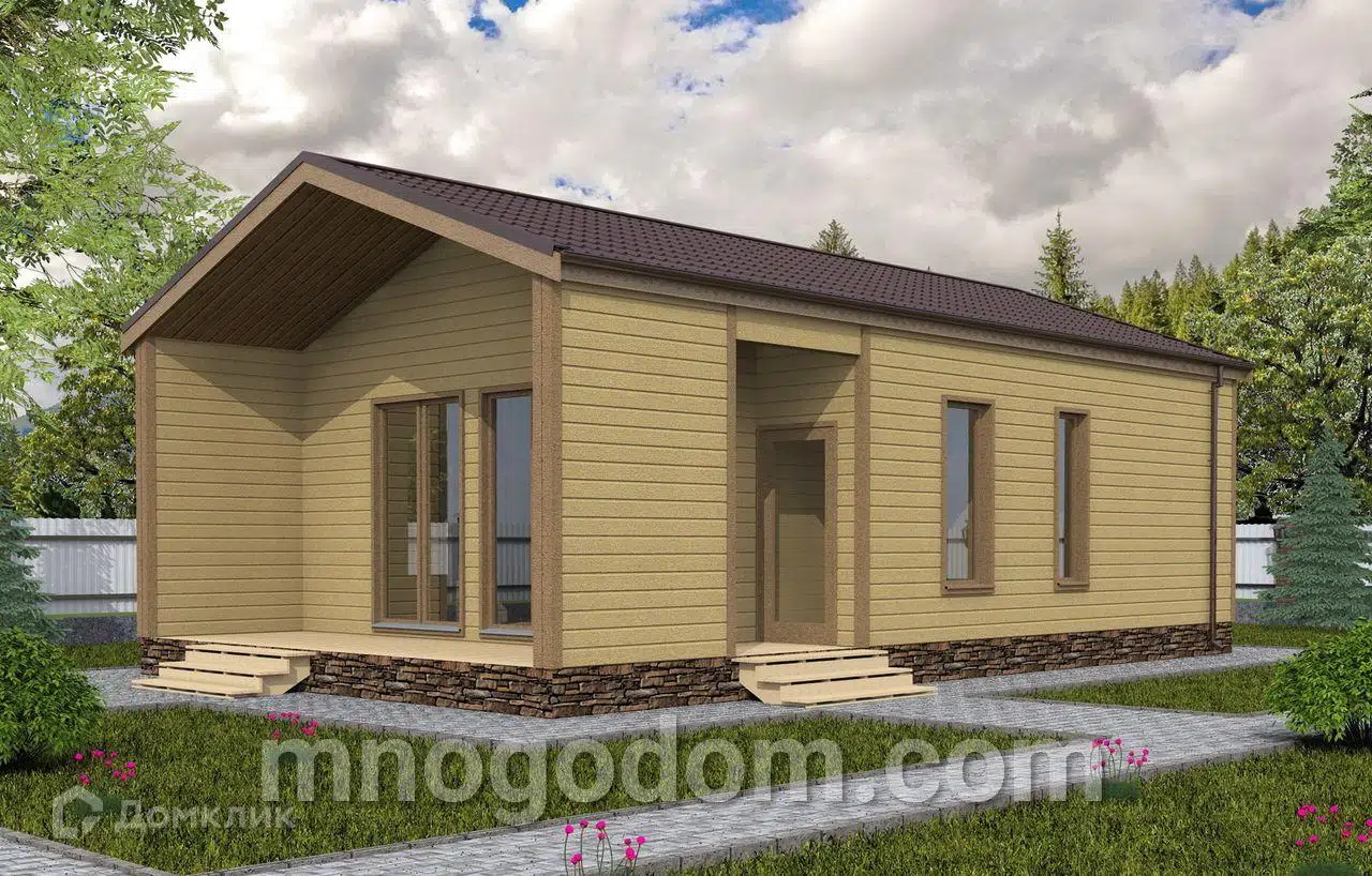 Проект дома «Дом "БАТИМАН"» компании ООО МногоДом из материала Каркасный дом площадью 68.04м² под ключ за 2516000₽ в Донецке | 1 этаж, 1 спальня, 1 санузел – Домклик