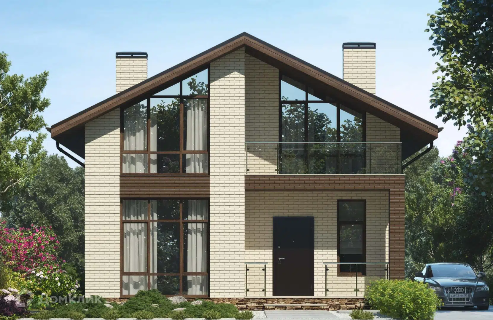 Проект дома «Проект №104» компании СК НОВАЦИЯ Санкт-Петербург и ЛО из материала Газобетонные блоки площадью 120м² под ключ за 7350000₽ в Донецке | 2 этажа, 5 спален, 2 санузла – Домклик