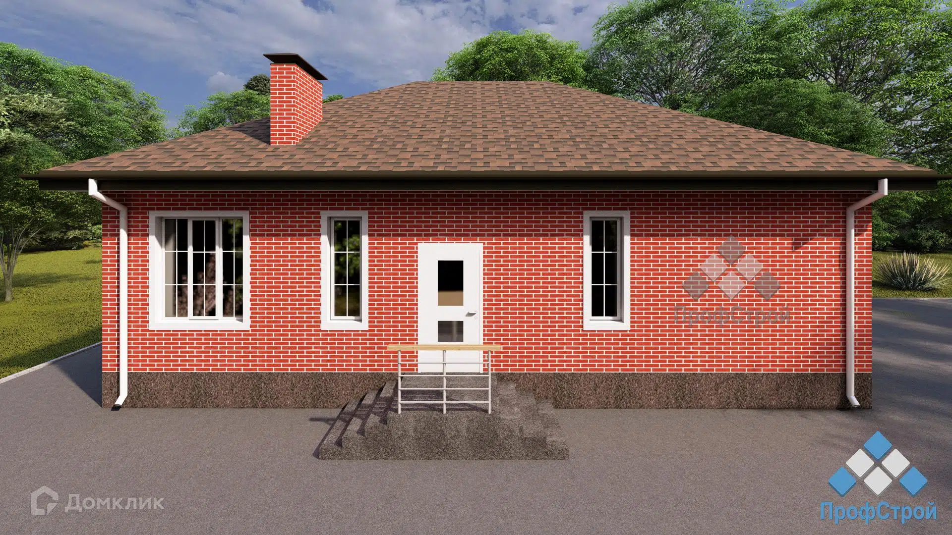 Проект дома «Восток» компании ПрофСтрой из материала Газобетонные блоки площадью 92.91м² под ключ за 5600000₽ в Донецке | 1 этаж, 3 спальни, 2 санузла – Домклик