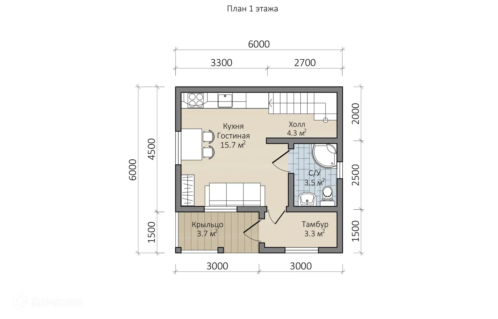 Планировка 1 этажа